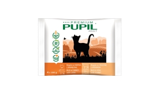 PUPIL Premium dla kota bogata w indyka z jagnięciną + bogata w cielęcinę z królikiem 4 x 100 g