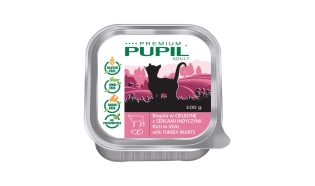 PUPIL Premium karma dla kota bogata w cielęcinę z sercami indyczymi 100 g