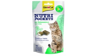 GimCat NUTRI Pockets - przysmak dla kota - kocimiętka, multiwitamina 60g