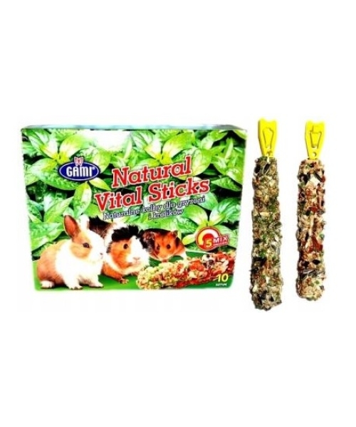 Przysmak - Naturalne kolby dla gryzoni i królików - 10 szt. bombonierka Vital Sticks