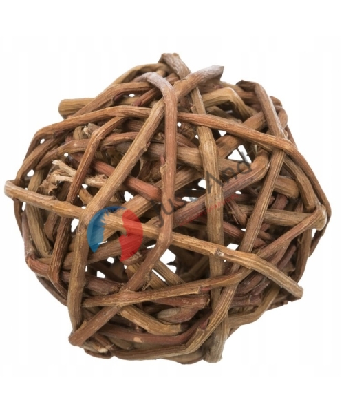 Piłka wiklinowa - zabawka gryzak dla królika, gryzoni 6 cm