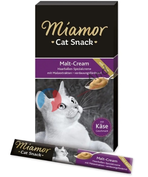 Miamor Malt-Cream - przysmak, pasta odkłaczająca z serem dla kotów 90 g