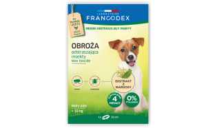 FRANCODEX - Obroża odstraszająca przeciwko pchłom i kleszczom 35 cm - dla małych psów