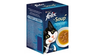 Felix Soup - karma mokra, zupka dla kota - Rybne smaki 6 x 48 g
